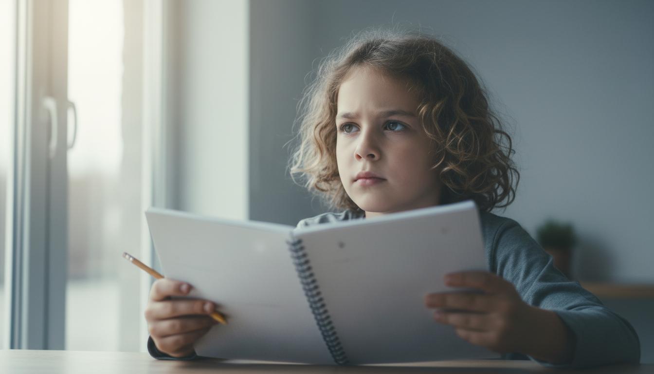 Child with notebook